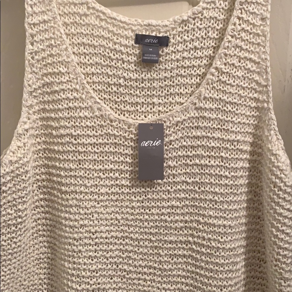 Cream Knitted Aerie Tank